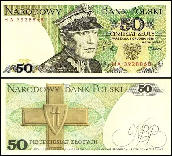 Poland 50 Zlotych 1988, UNC