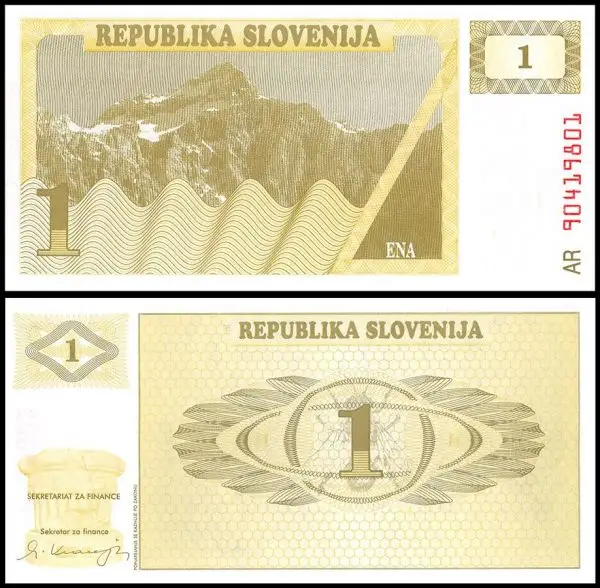 Slovenia 1 Tolar 1990, UNC